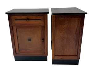Two Art Deco Modernist Nightstands or Bedside Tables, 1920s